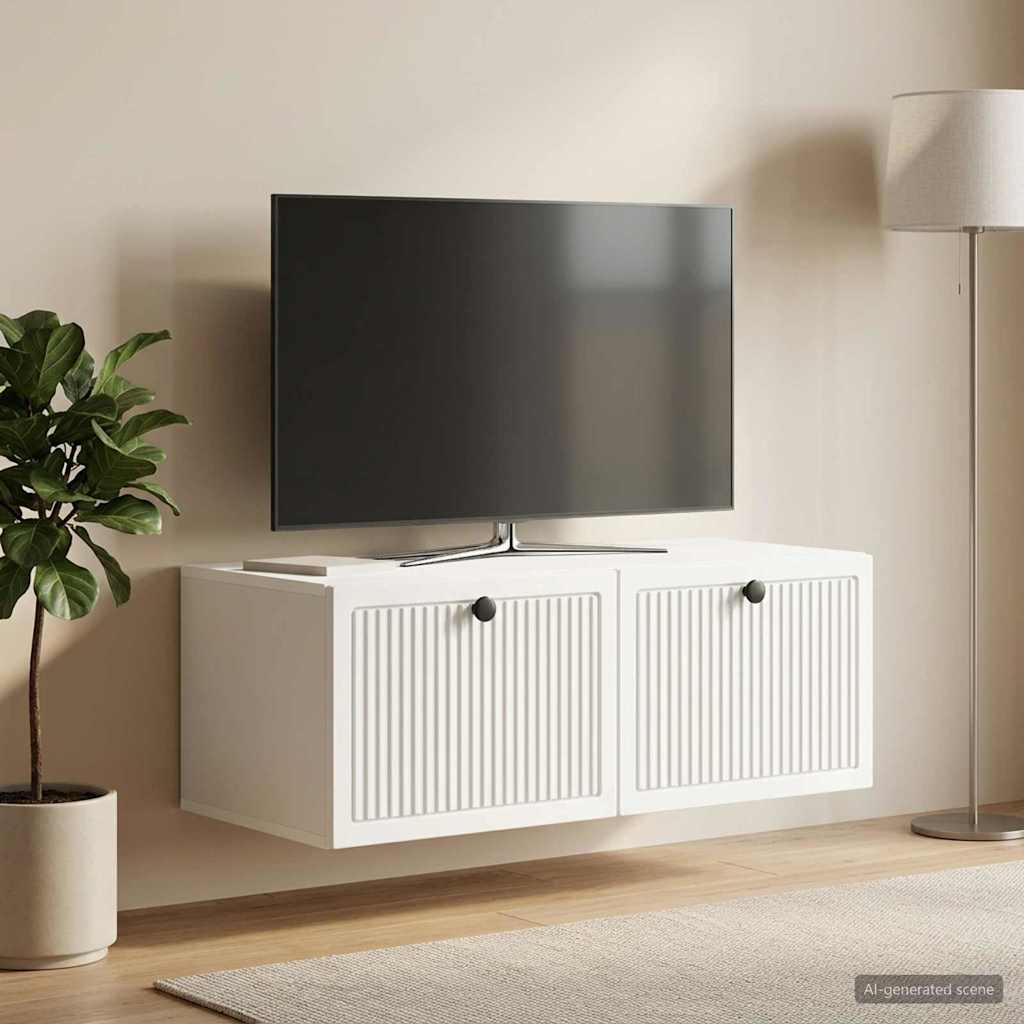 Fali TV szekrény Fehér 78,5 x 41 x 30 cm Szerelt Fa
