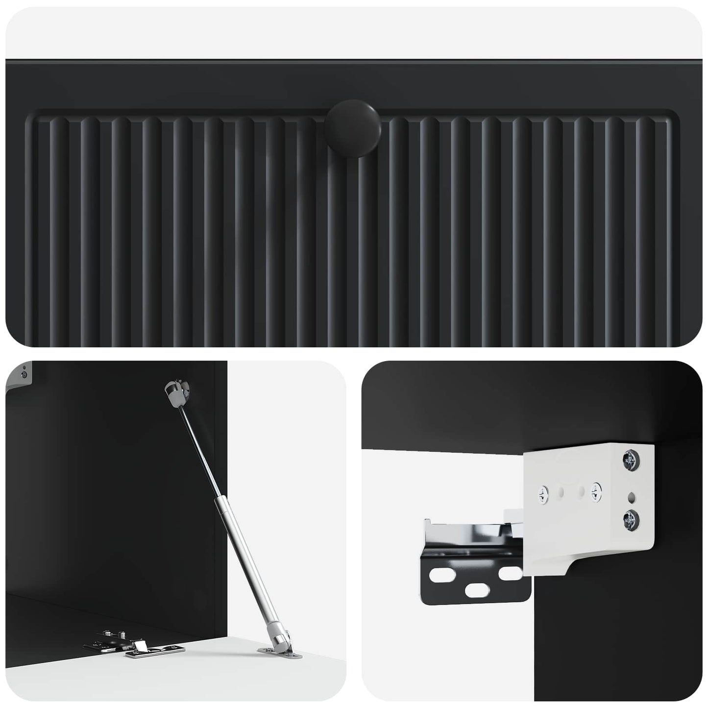 Fali TV szekrény Fekete 78,5 x 41 x 30 cm Szerelt Fa