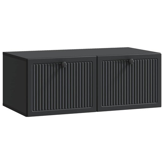 Fali TV szekrény Fekete 78,5 x 41 x 30 cm Szerelt Fa