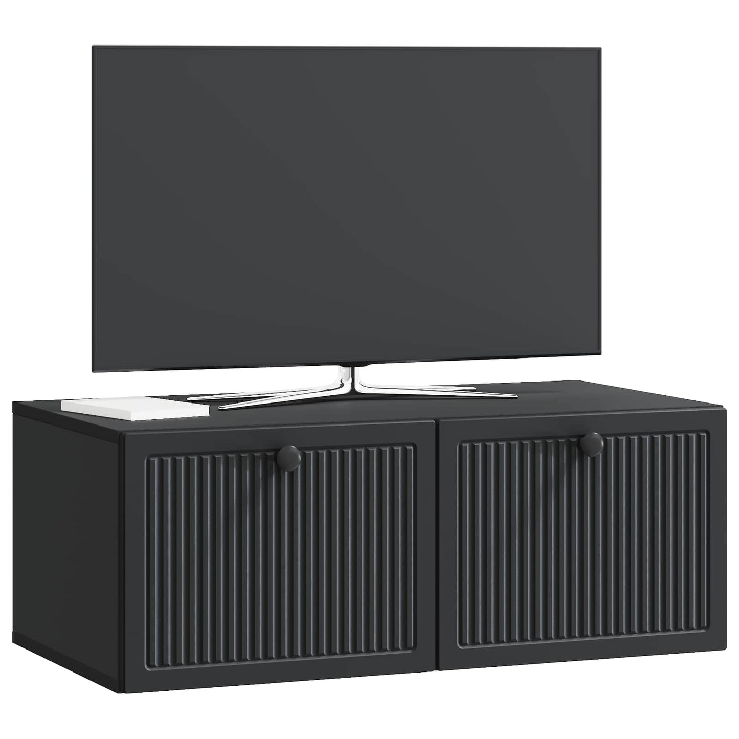 Fali TV szekrény Fekete 78,5 x 41 x 30 cm Szerelt Fa