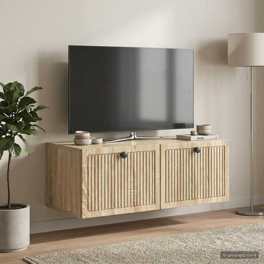 Fali TV szekrény Sonoma Tölgy 78,5 x 41 x 30 cm Szerelt Fa