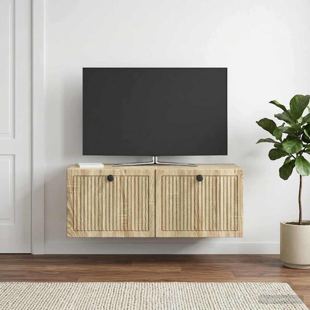 Fali TV szekrény Sonoma Tölgy 78,5 x 41 x 30 cm Szerelt Fa