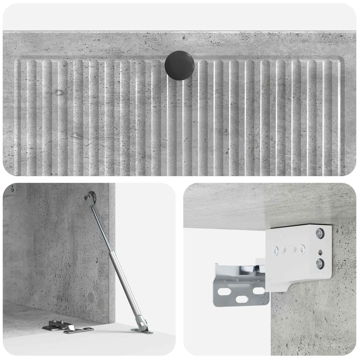Fali TV szekrény Betonszürke 78,5 x 41 x 30 cm Szerelt Fa
