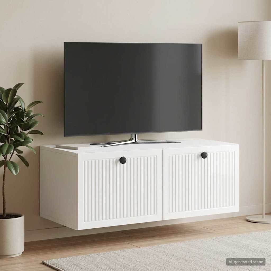 Fali TV szekrény Magasfényű Fehér 78,5 x 41 x 30 cm Szerelt Fa