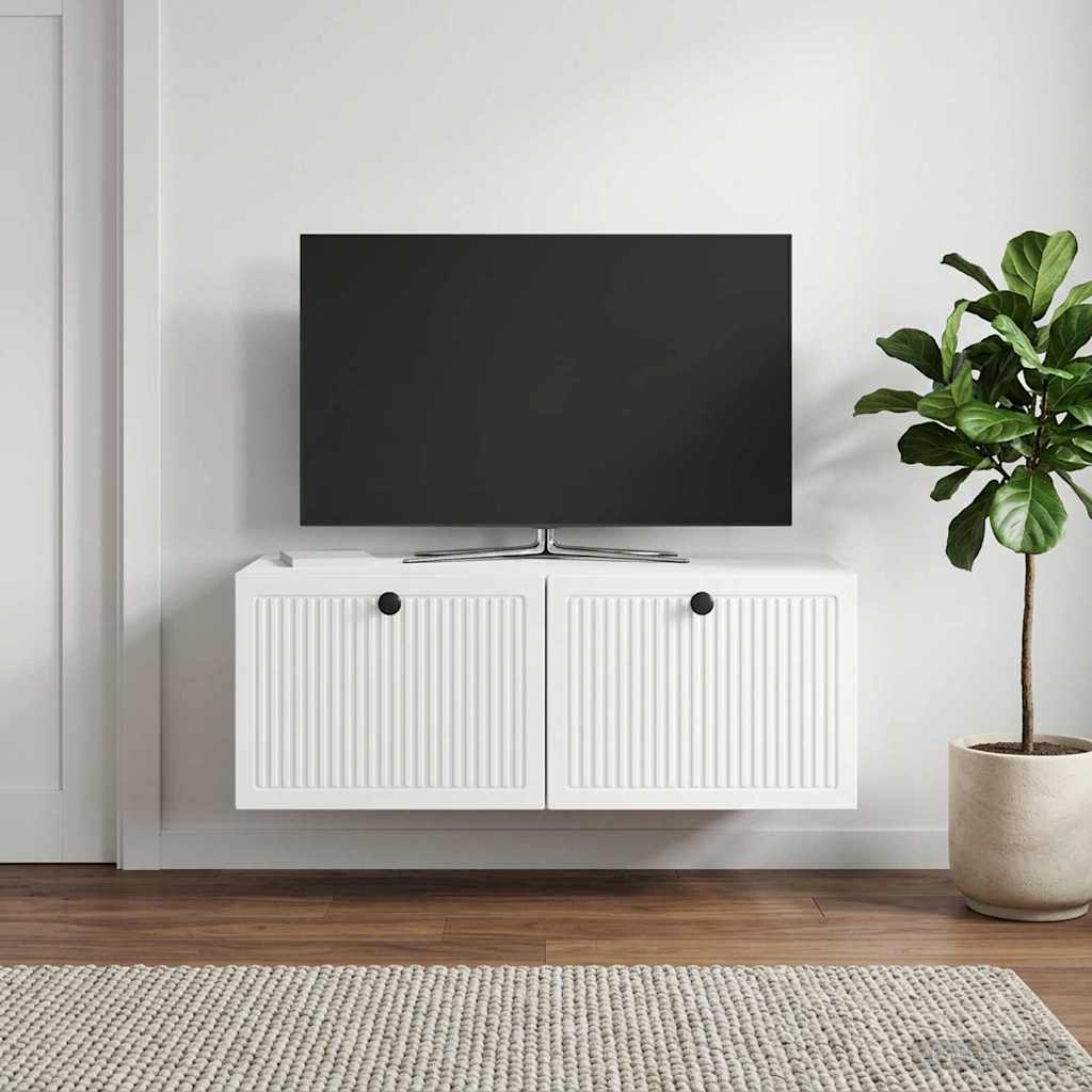Fali TV szekrény Magasfényű Fehér 78,5 x 41 x 30 cm Szerelt Fa