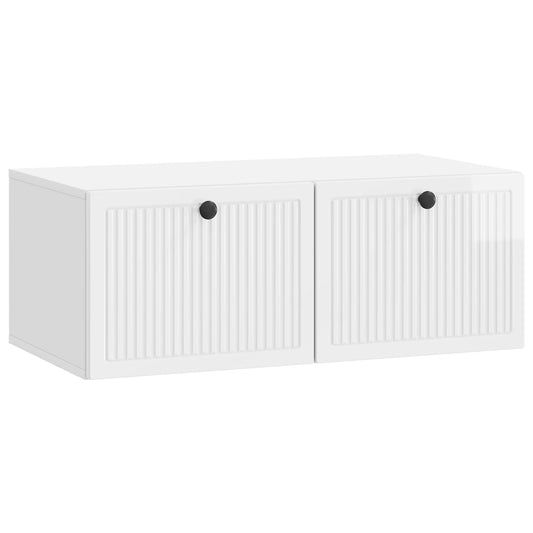 Fali TV szekrény Magasfényű Fehér 78,5 x 41 x 30 cm Szerelt Fa