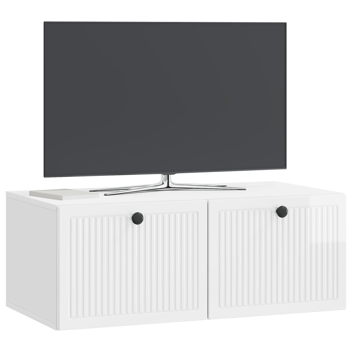 Fali TV szekrény Magasfényű Fehér 78,5 x 41 x 30 cm Szerelt Fa