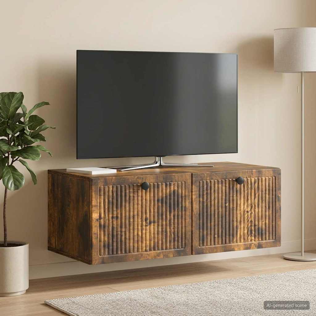Fali TV szekrény Füstös Tölgy 78,5 x 41 x 30 cm Szerelt Fa