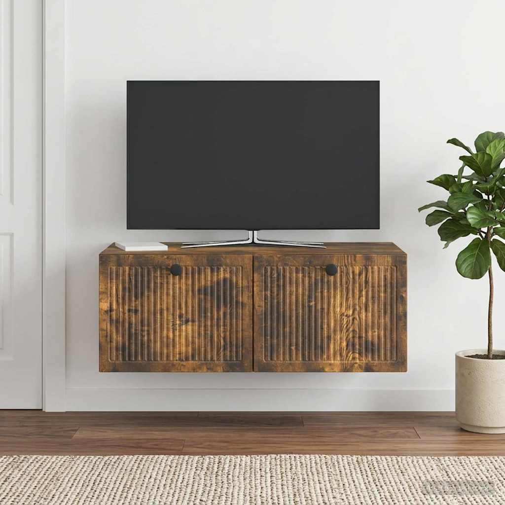 Fali TV szekrény Füstös Tölgy 78,5 x 41 x 30 cm Szerelt Fa