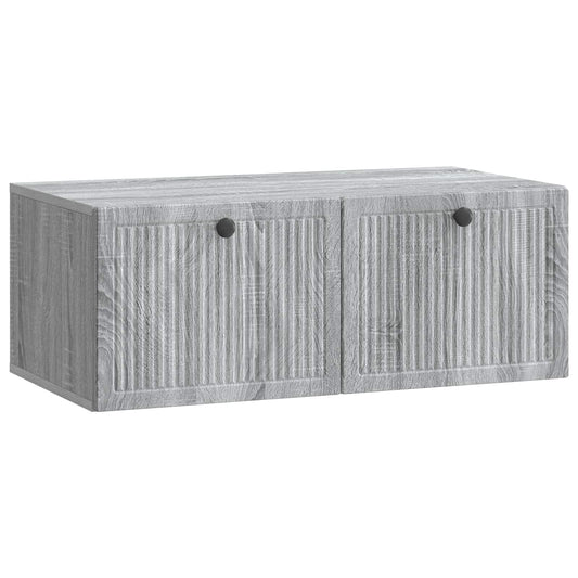 Fali TV szekrény Szürke Sonoma 78,5 x 41 x 30 cm Szerelt Fa