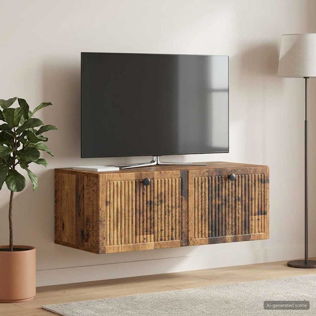 Fali TV szekrény Antik Fa 78,5 x 41 x 30 cm Szerelt Fa