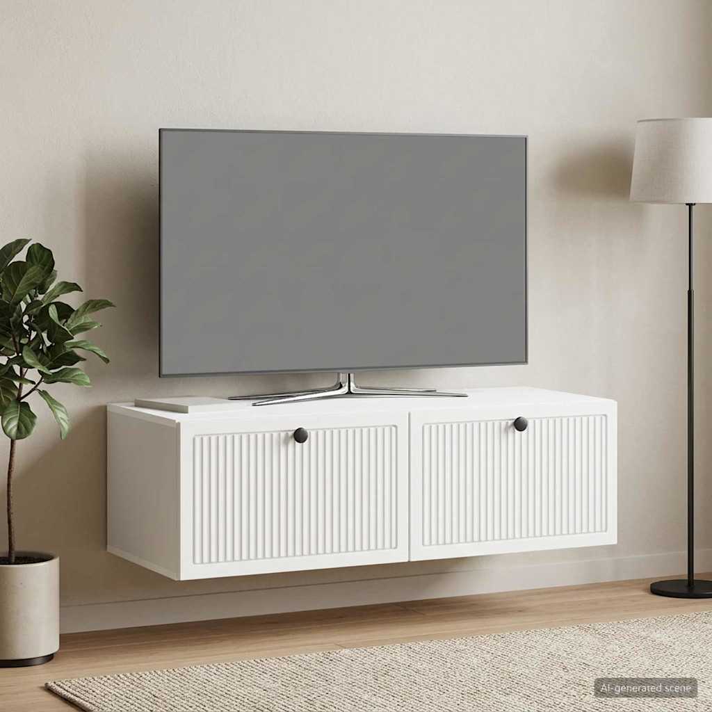 Fali TV szekrény Fehér 98 x 41 x 30 cm Szerelt Fa