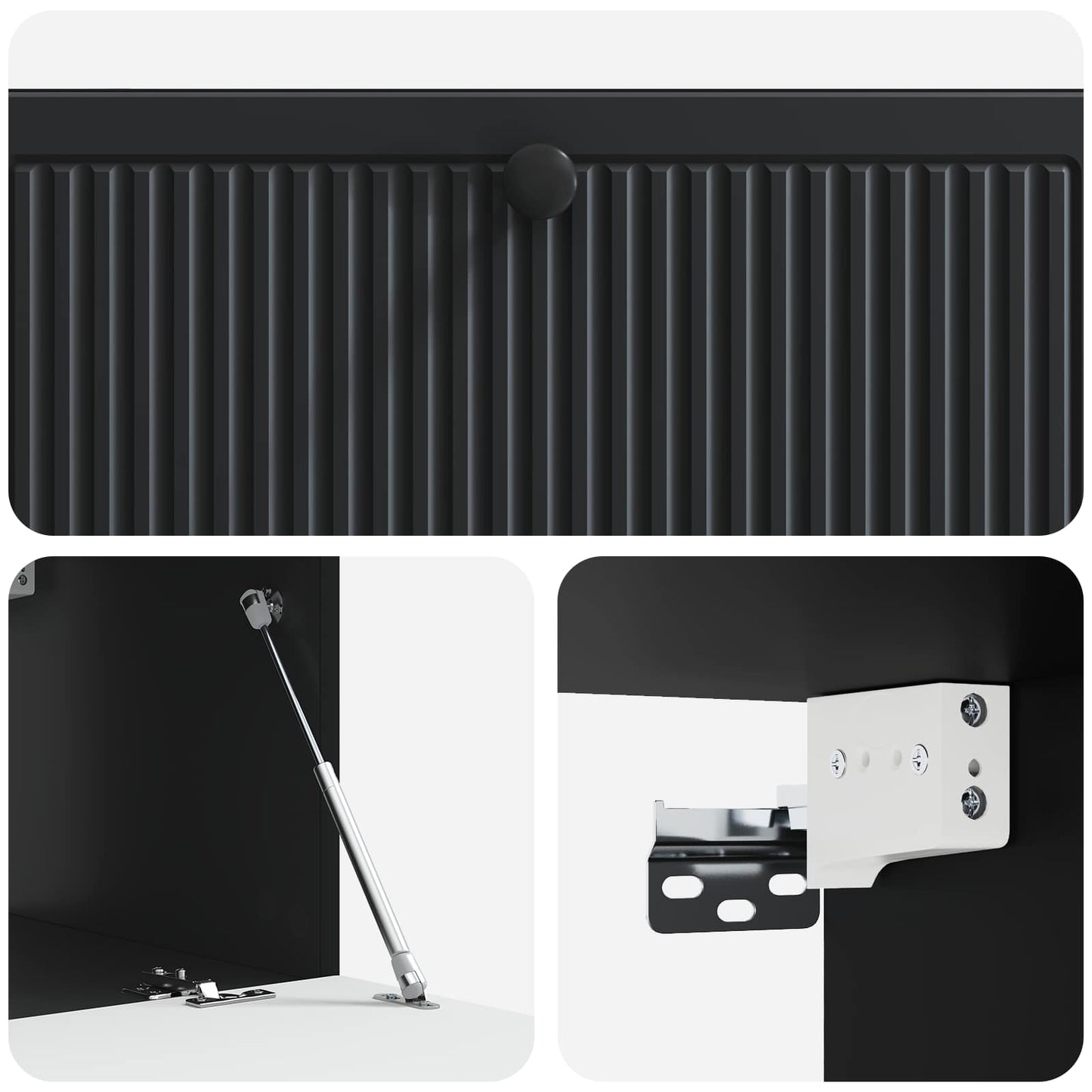 Fali TV szekrény Fekete 98 x 41 x 30 cm Szerelt Fa