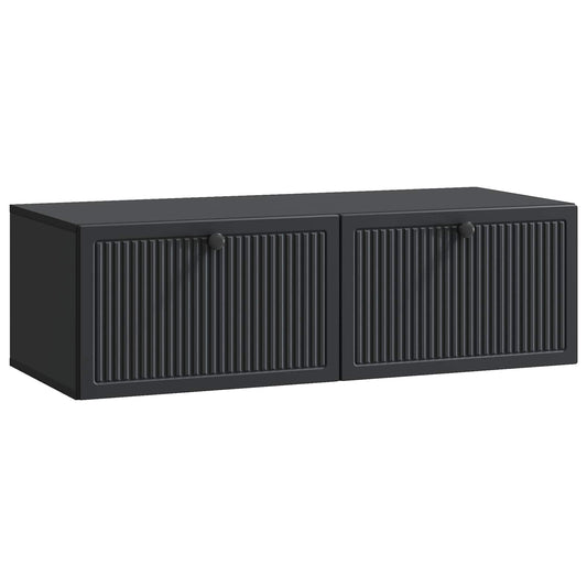 Fali TV szekrény Fekete 98 x 41 x 30 cm Szerelt Fa