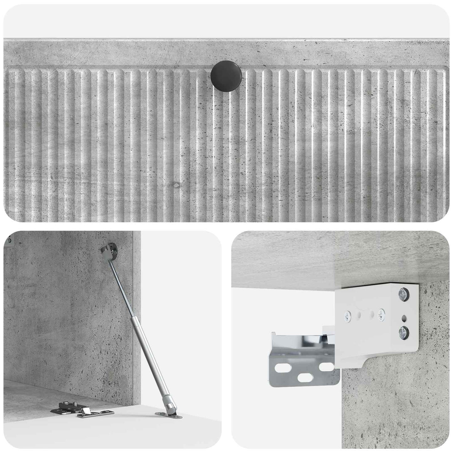Fali TV szekrény Betonszürke 98 x 41 x 30 cm Szerelt Fa
