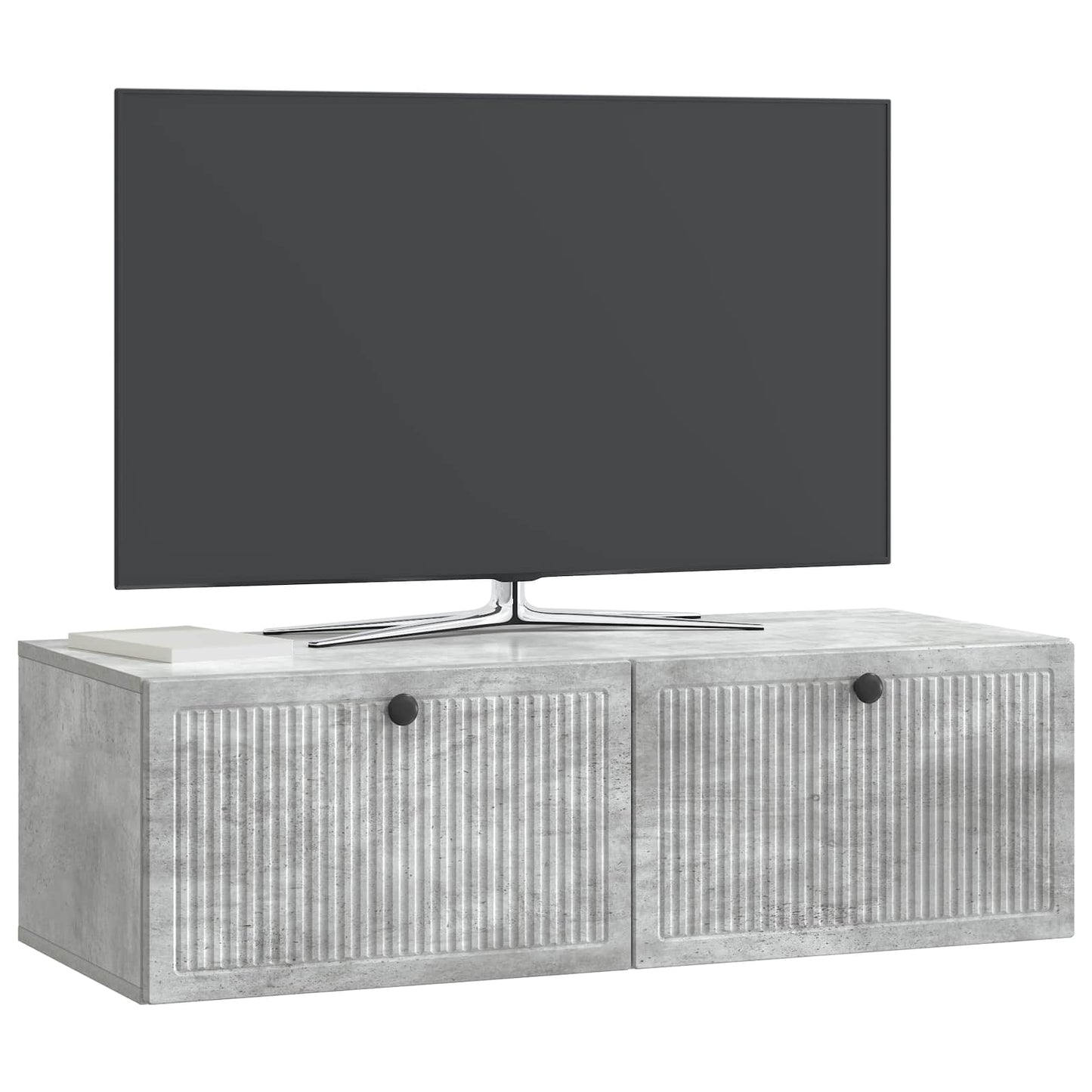 Fali TV szekrény Betonszürke 98 x 41 x 30 cm Szerelt Fa