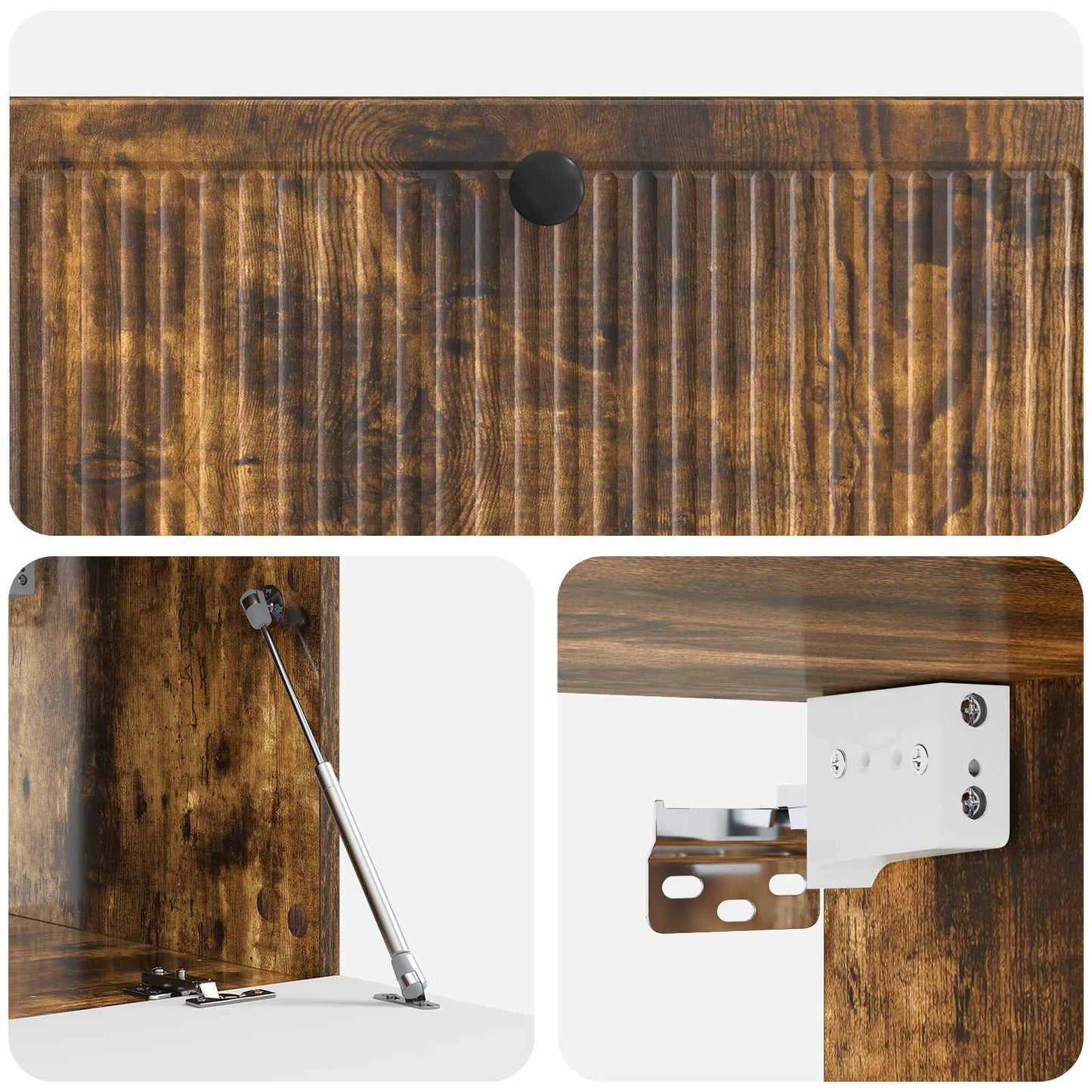 Fali TV szekrény Füstös Tölgy 98 x 41 x 30 cm Szerelt Fa