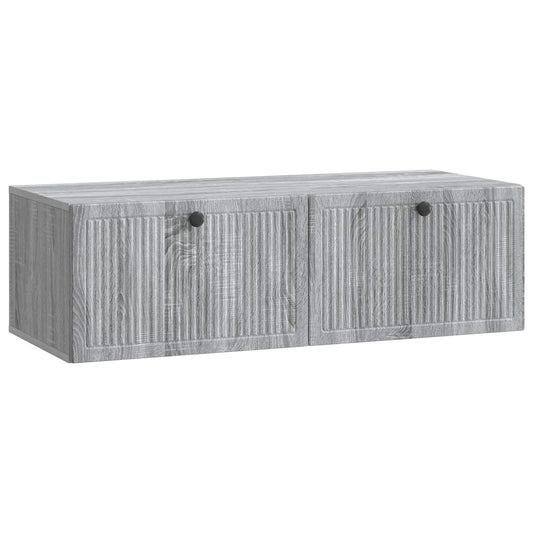 Fali TV szekrény Szürke Sonoma 98 x 41 x 30 cm Szerelt Fa