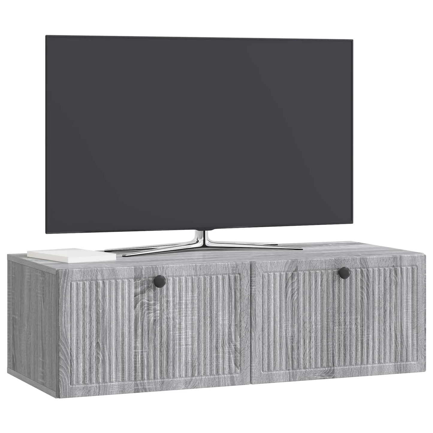 Fali TV szekrény Szürke Sonoma 98 x 41 x 30 cm Szerelt Fa