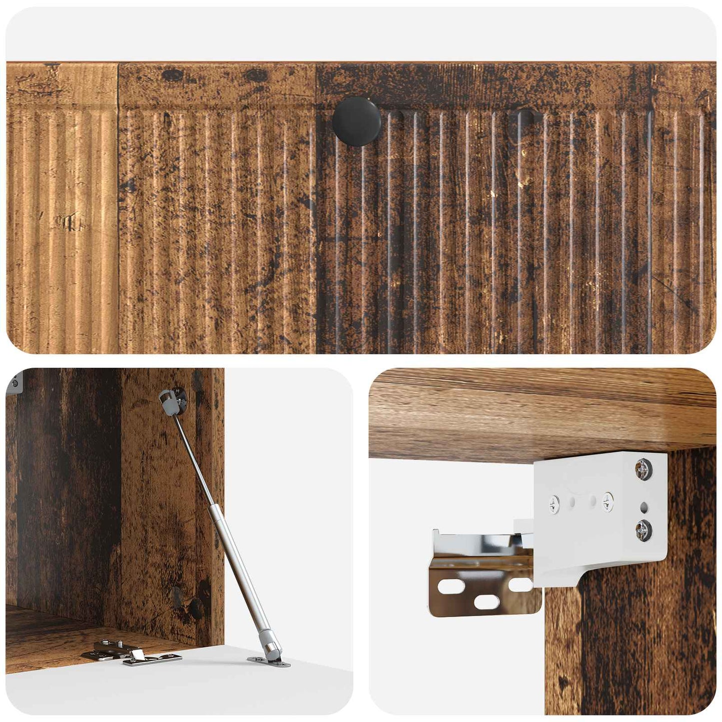 Fali TV szekrény Antik Fa 98 x 41 x 30 cm Szerelt Fa