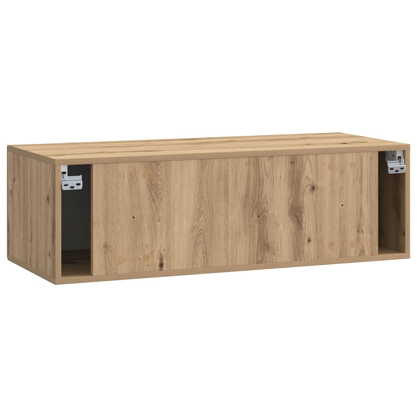 Fali TV szekrény 98 x 41 x 30 cm Kézműves Tölgy Szerelt Fa