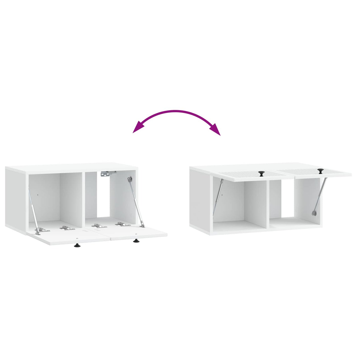 Fali TV szekrény Fehér 59,5 x 31 x 30 cm Szerelt Fa