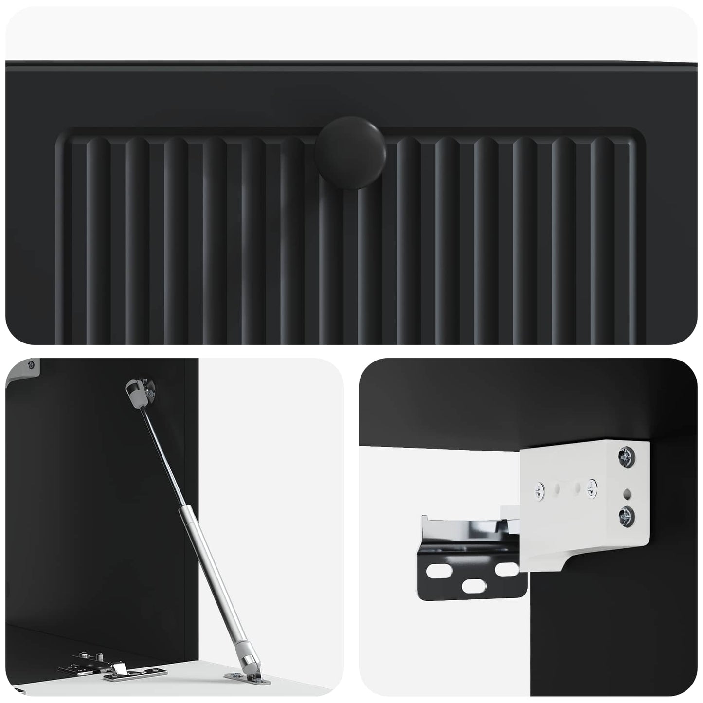 Fali TV szekrény Fekete 59,5 x 31 x 30 cm Szerelt Fa