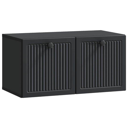 Fali TV szekrény Fekete 59,5 x 31 x 30 cm Szerelt Fa