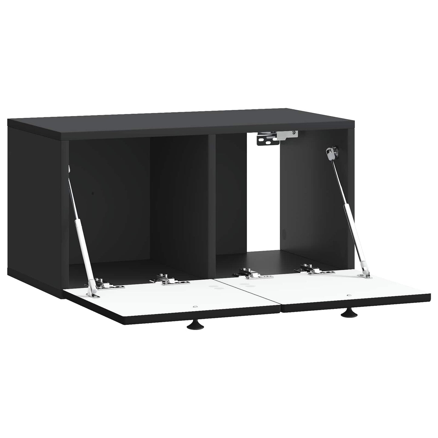 Fali TV szekrény Fekete 59,5 x 31 x 30 cm Szerelt Fa