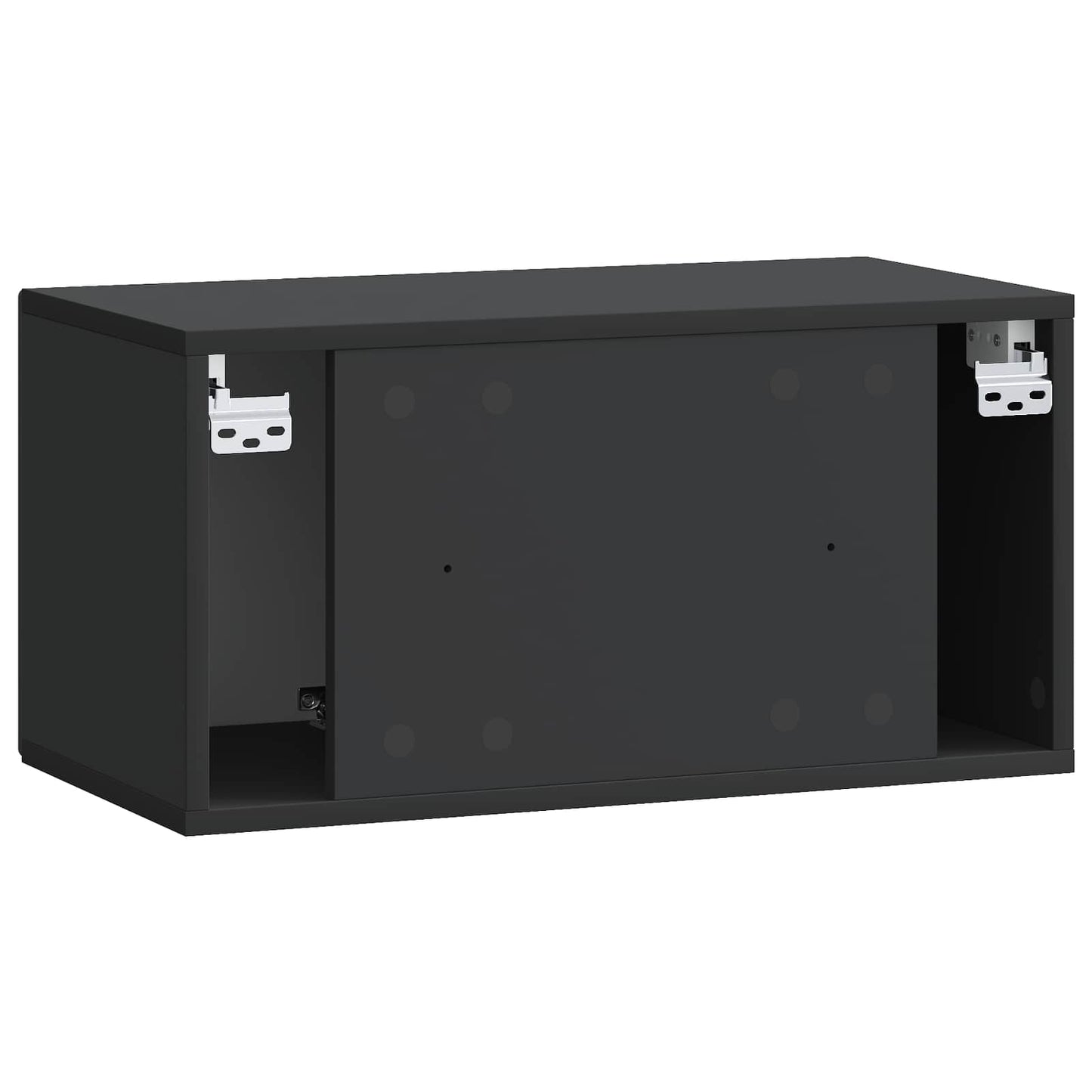 Fali TV szekrény Fekete 59,5 x 31 x 30 cm Szerelt Fa