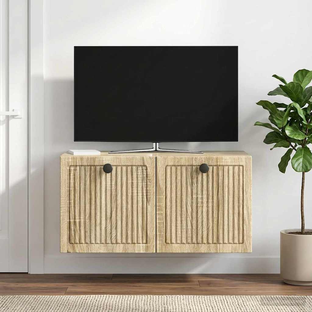 Fali TV szekrény Sonoma Tölgy 59,5 x 31 x 30 cm Szerelt Fa