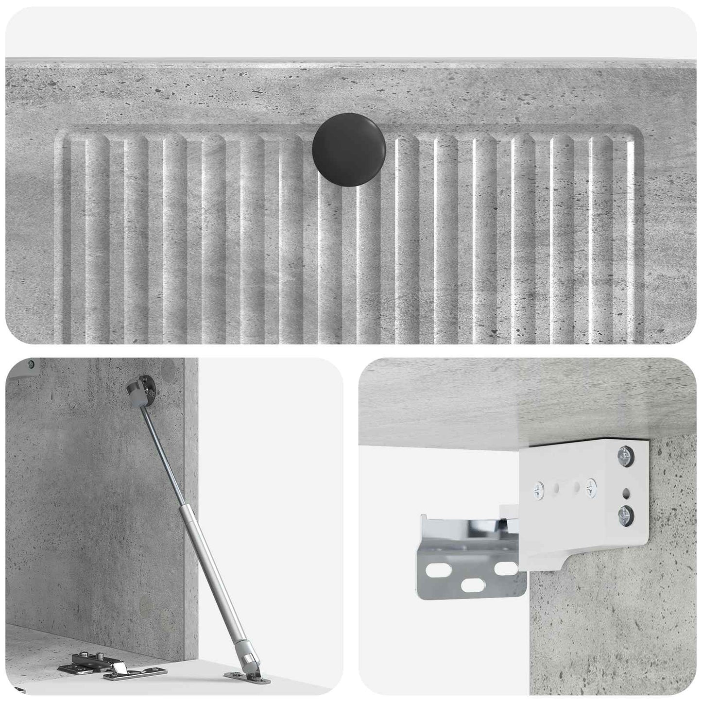 Fali TV szekrény Betonszürke 59,5 x 31 x 30 cm Szerelt Fa