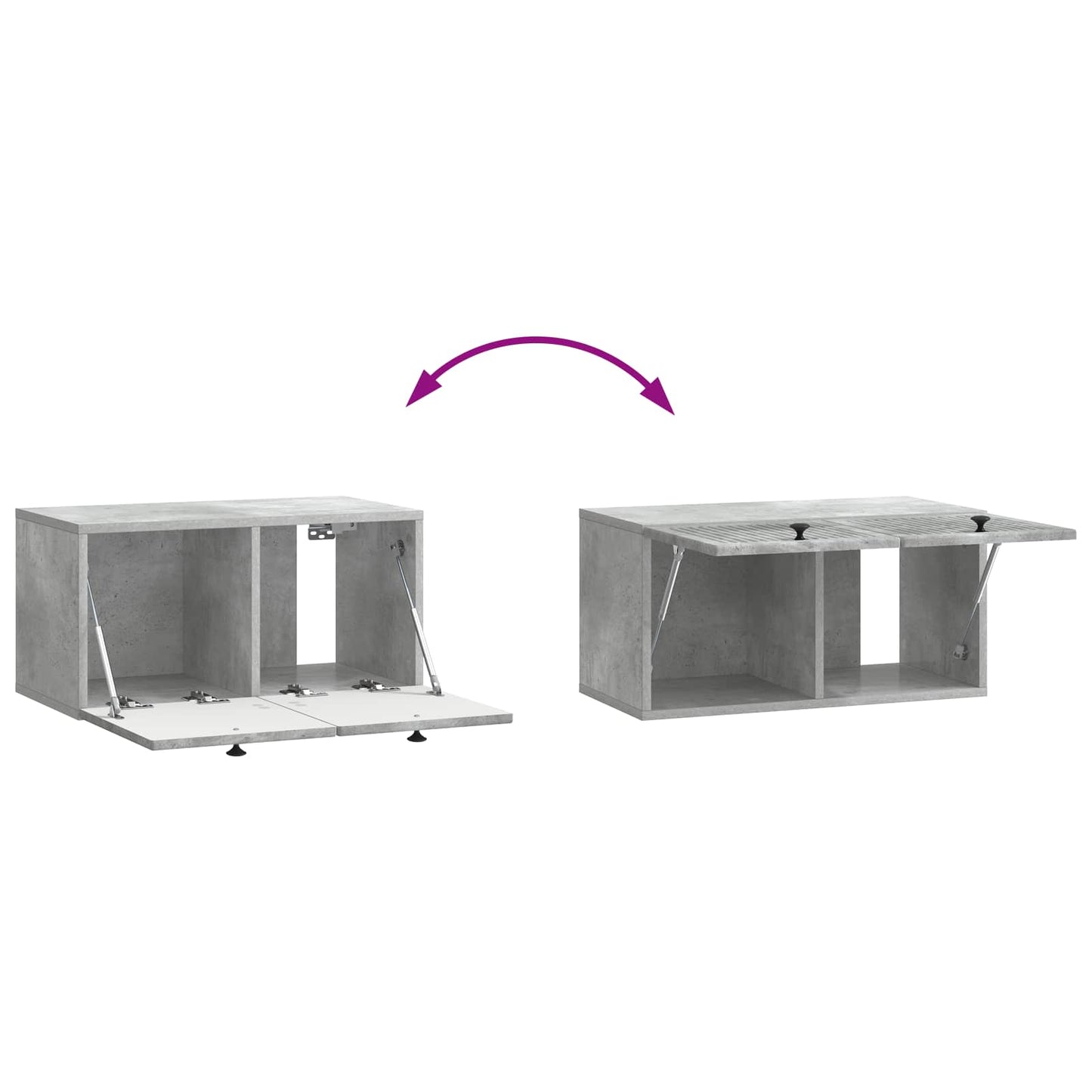 Fali TV szekrény Betonszürke 59,5 x 31 x 30 cm Szerelt Fa