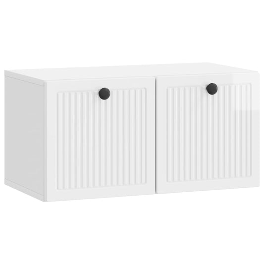 Fali TV szekrény Magasfényű Fehér 59,5 x 31 x 30 cm Szerelt Fa
