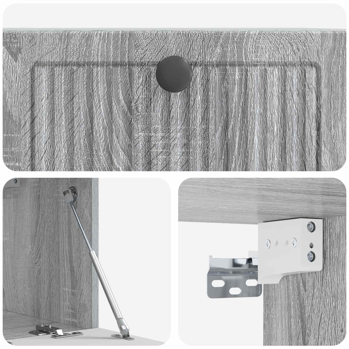 Fali TV szekrény Szürke Sonoma 59,5 x 31 x 30 cm Szerelt Fa