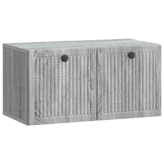 Fali TV szekrény Szürke Sonoma 59,5 x 31 x 30 cm Szerelt Fa