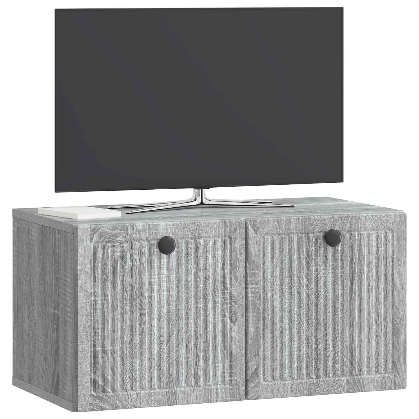 Fali TV szekrény Szürke Sonoma 59,5 x 31 x 30 cm Szerelt Fa