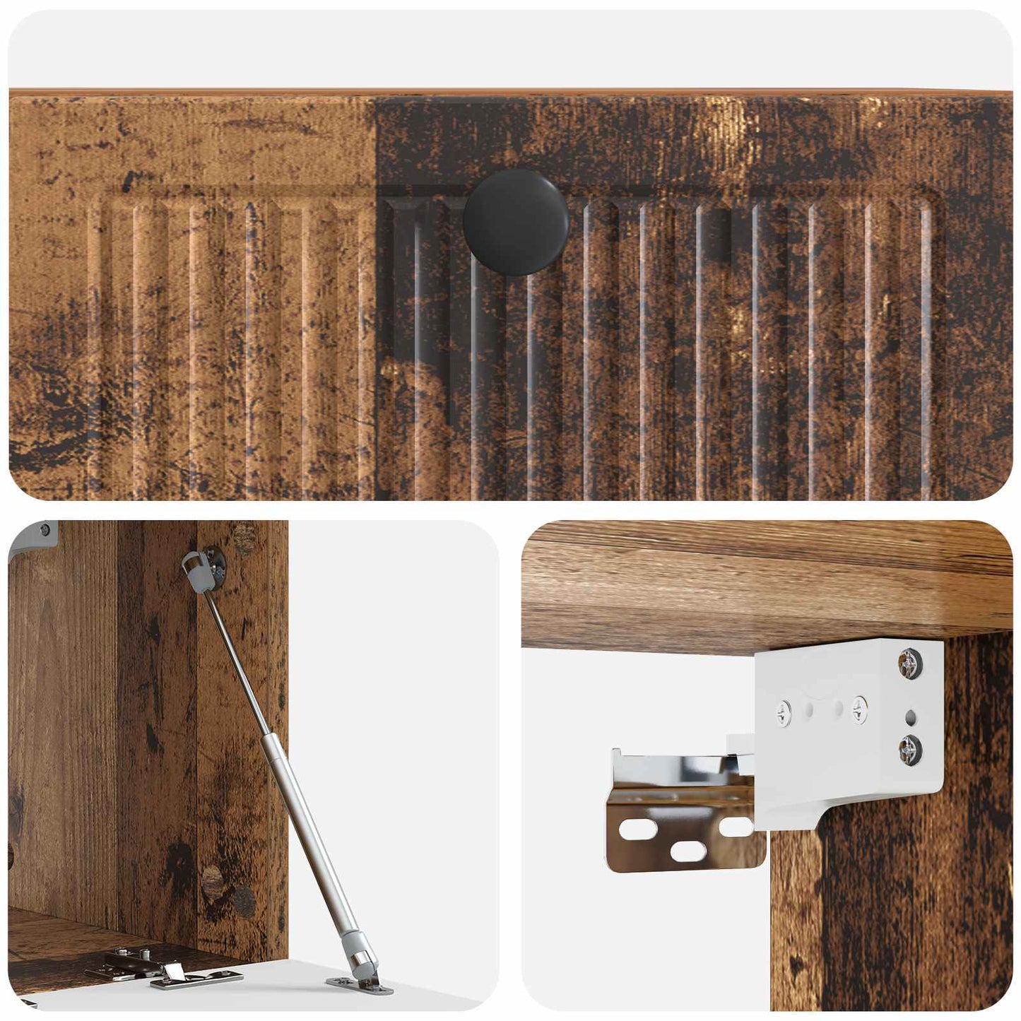 Fali TV szekrény Antik Fa 59,5 x 31 x 30 cm Szerelt Fa