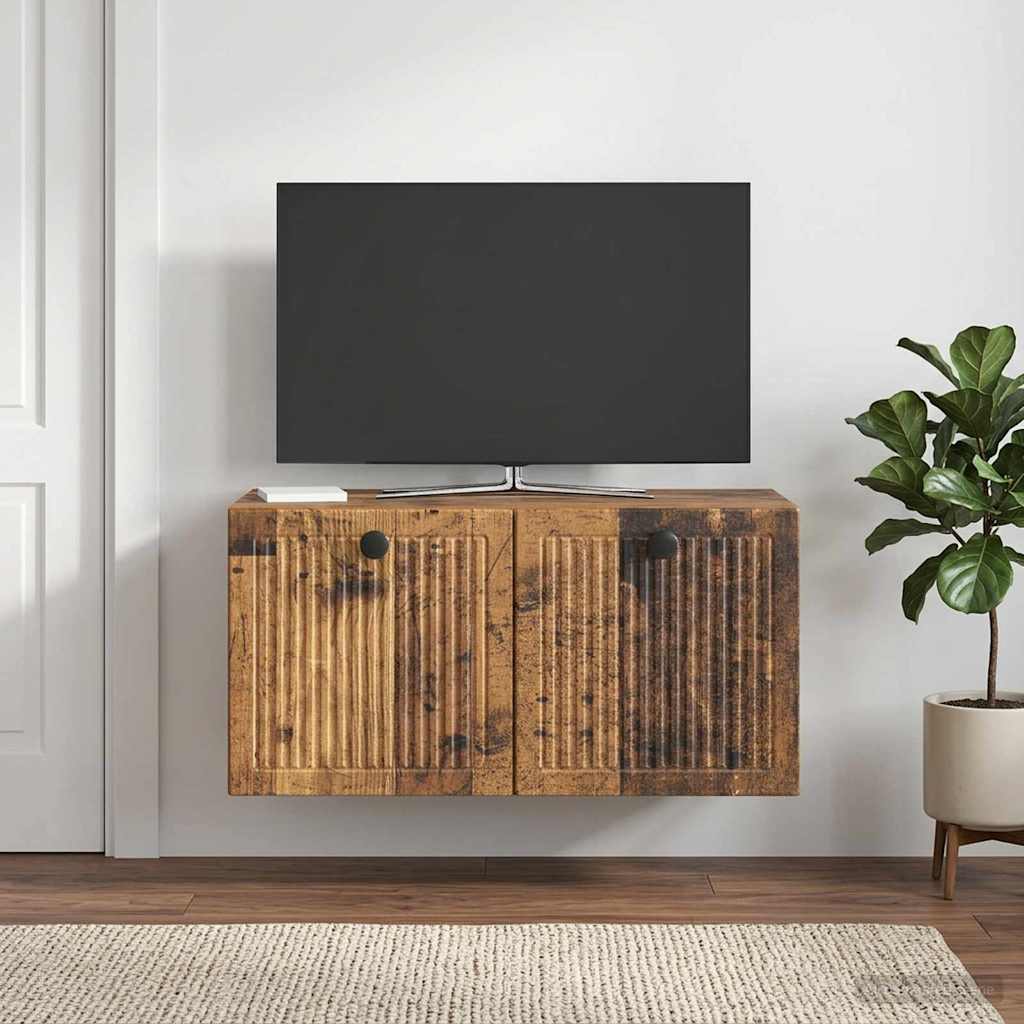 Fali TV szekrény Antik Fa 59,5 x 31 x 30 cm Szerelt Fa