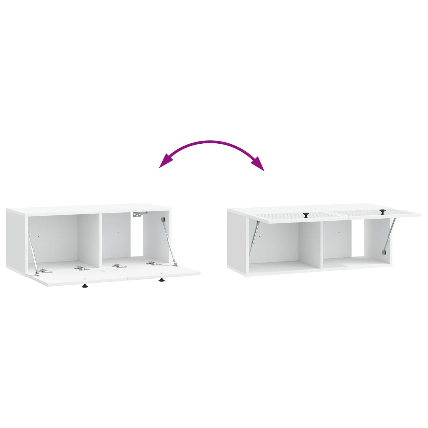 Fali TV szekrény Fehér 78,5 x 31 x 30 cm Szerelt Fa