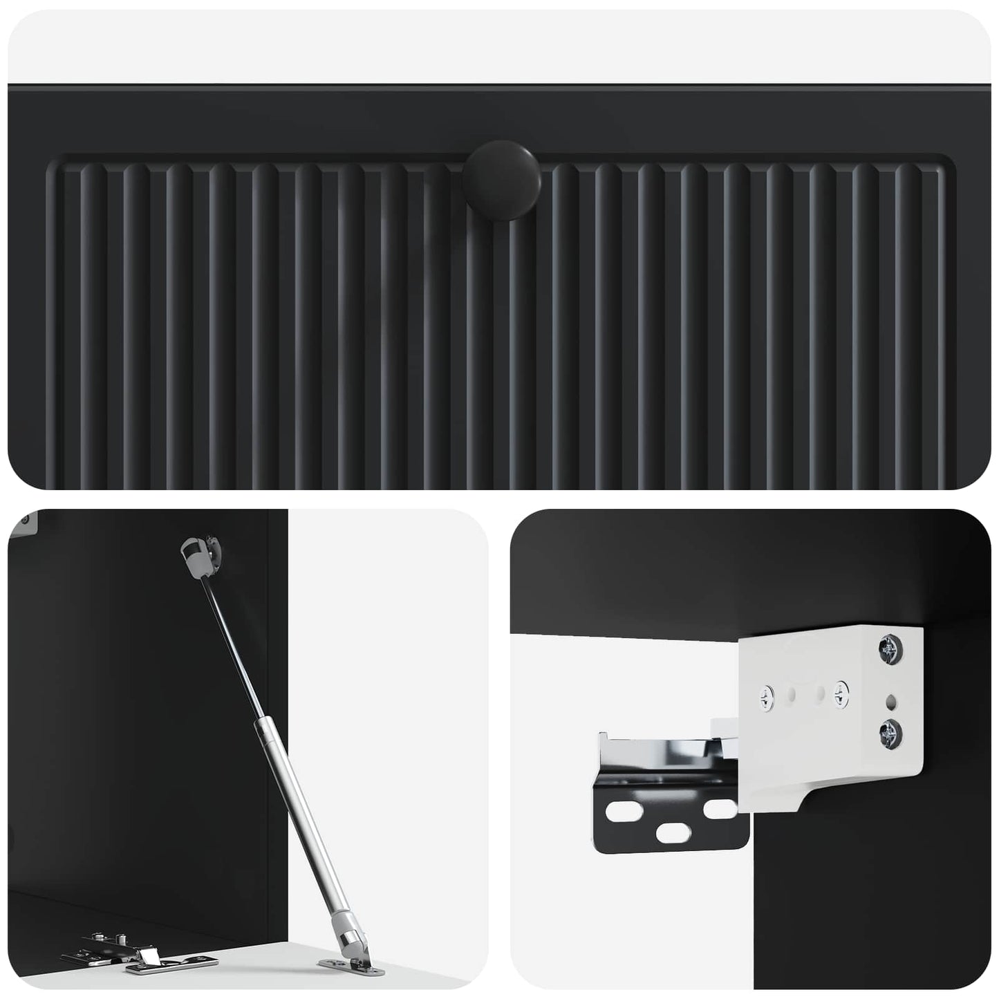 Fali TV szekrény Fekete 78,5 x 31 x 30 cm Szerelt Fa