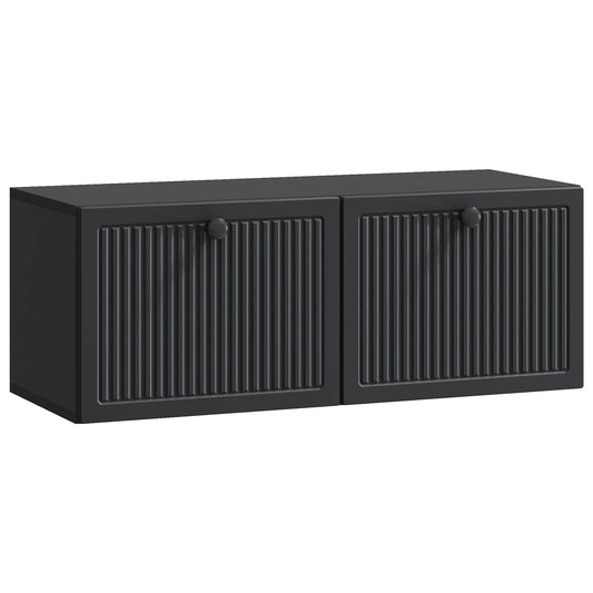Fali TV szekrény Fekete 78,5 x 31 x 30 cm Szerelt Fa