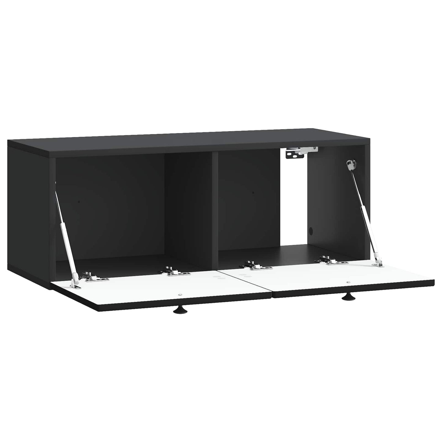 Fali TV szekrény Fekete 78,5 x 31 x 30 cm Szerelt Fa