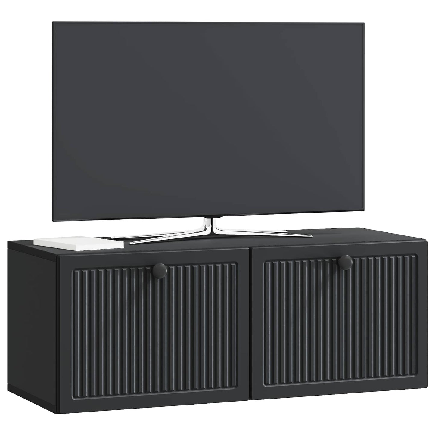 Fali TV szekrény Fekete 78,5 x 31 x 30 cm Szerelt Fa