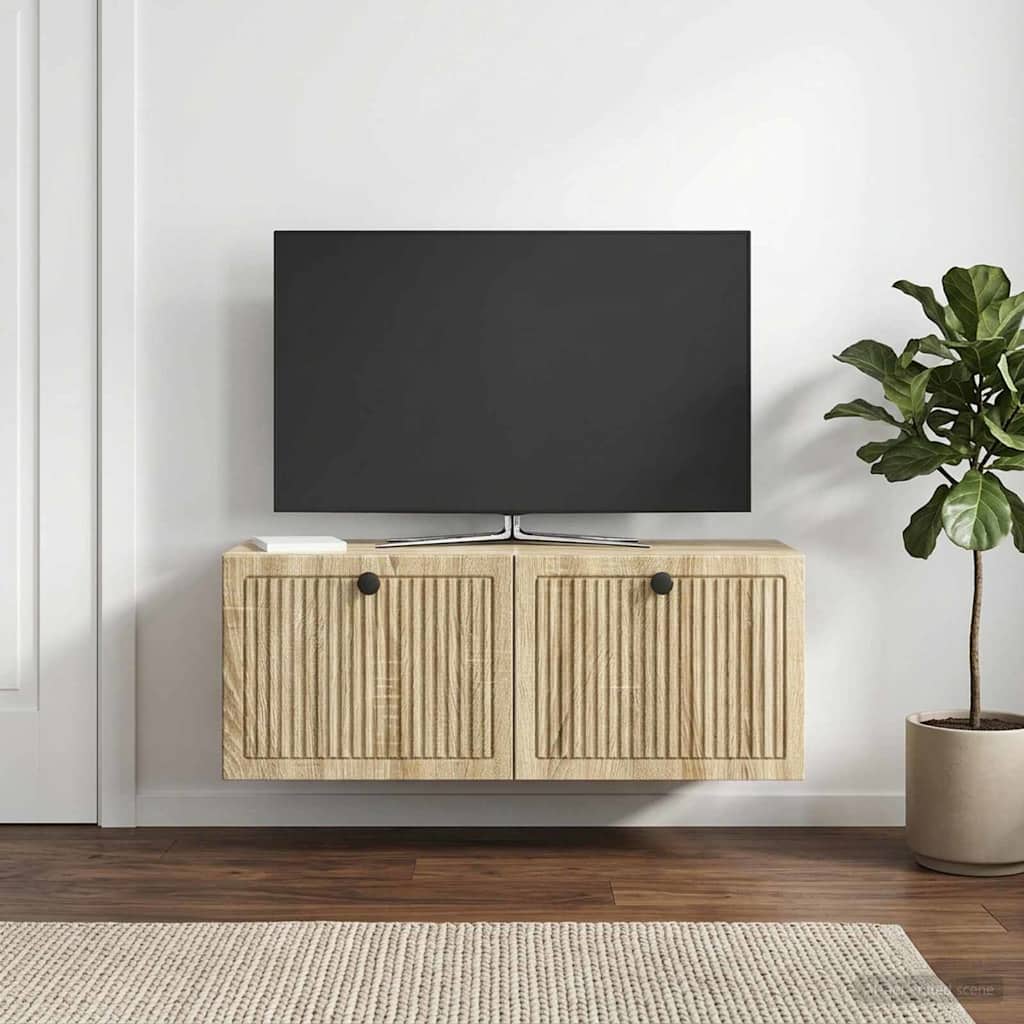Fali TV szekrény Sonoma Tölgy 78,5 x 31 x 30 cm Szerelt Fa