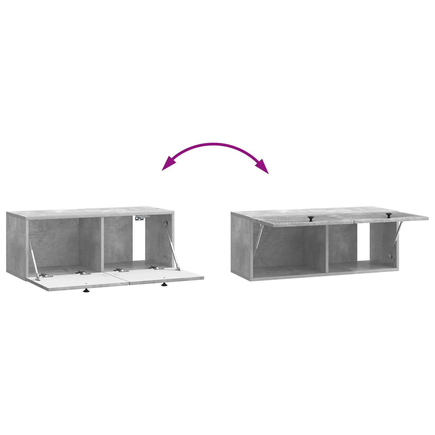 Fali TV szekrény Betonszürke 78,5 x 31 x 30 cm Szerelt Fa