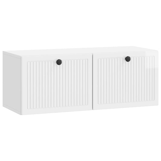 Fali TV szekrény Magasfényű Fehér 78,5 x 31 x 30 cm Szerelt Fa