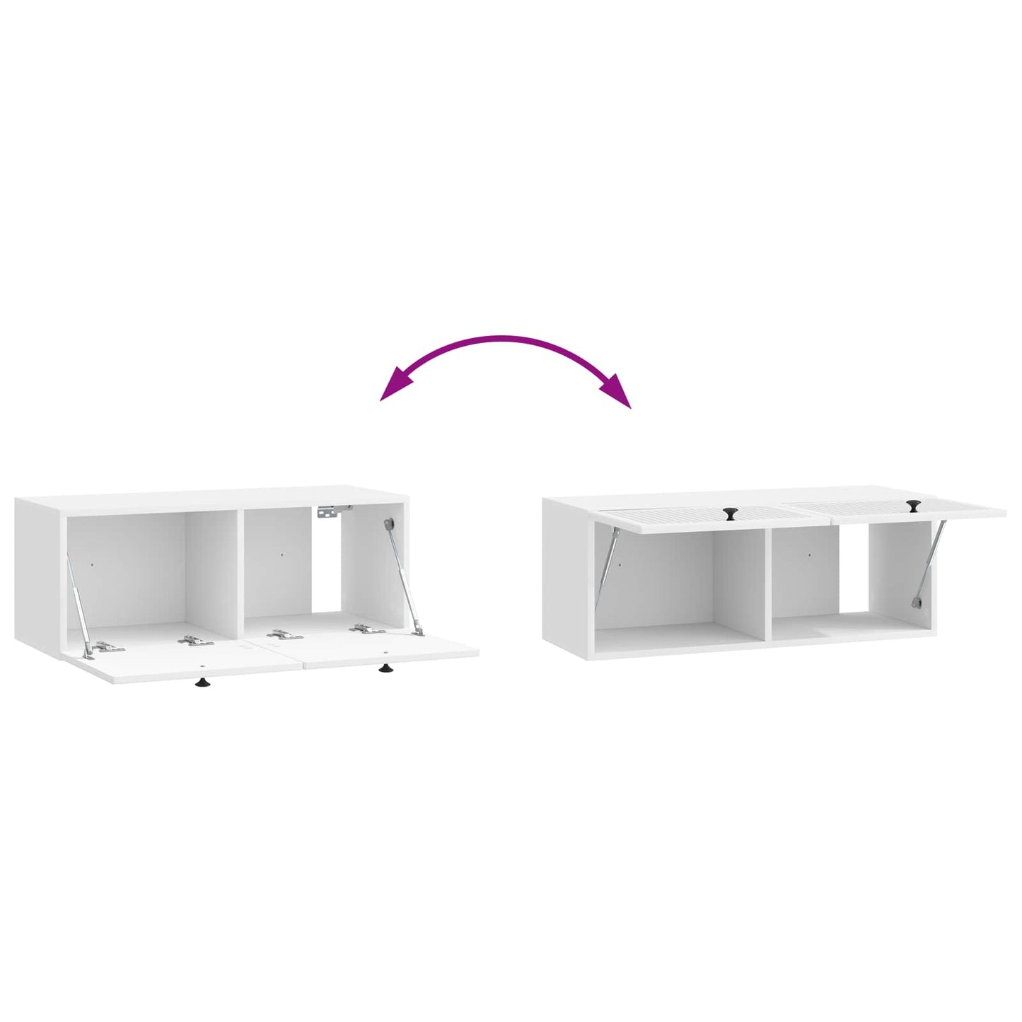 Fali TV szekrény Magasfényű Fehér 78,5 x 31 x 30 cm Szerelt Fa