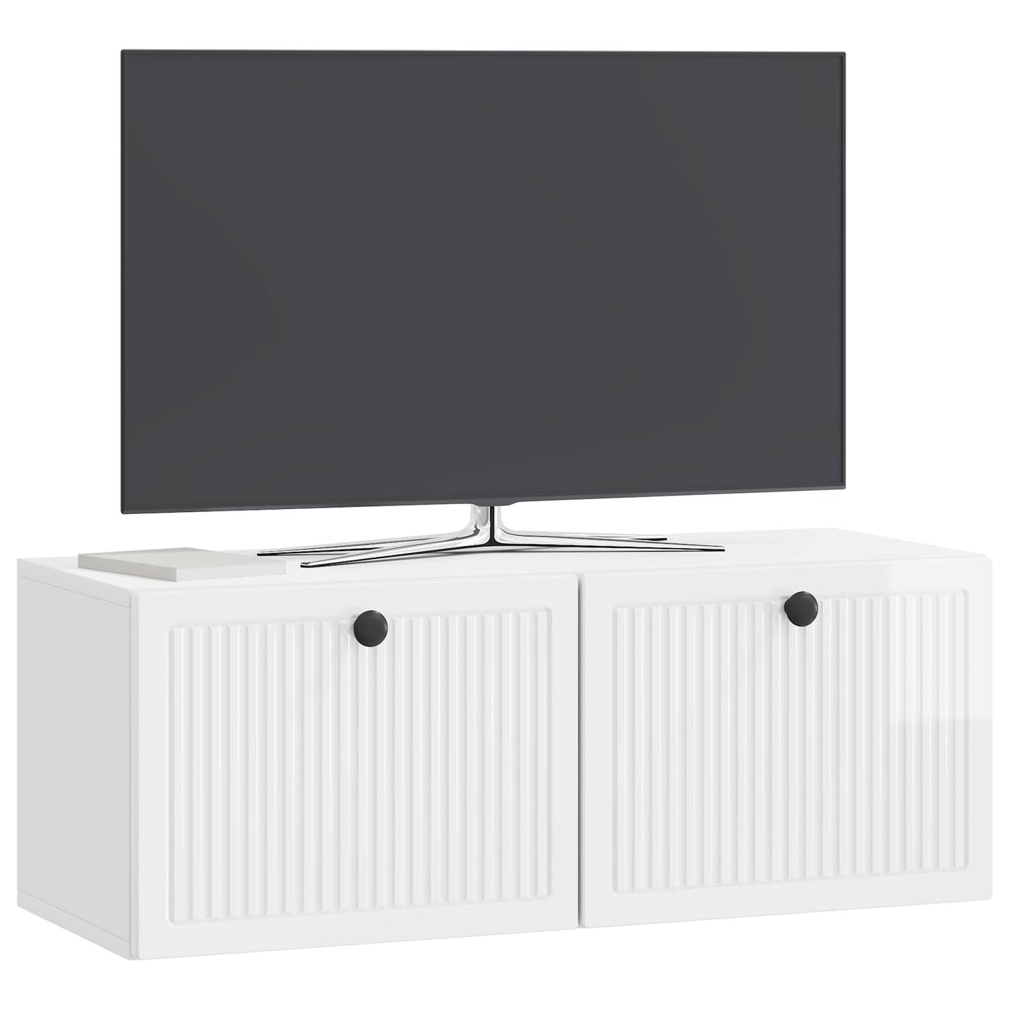 Fali TV szekrény Magasfényű Fehér 78,5 x 31 x 30 cm Szerelt Fa