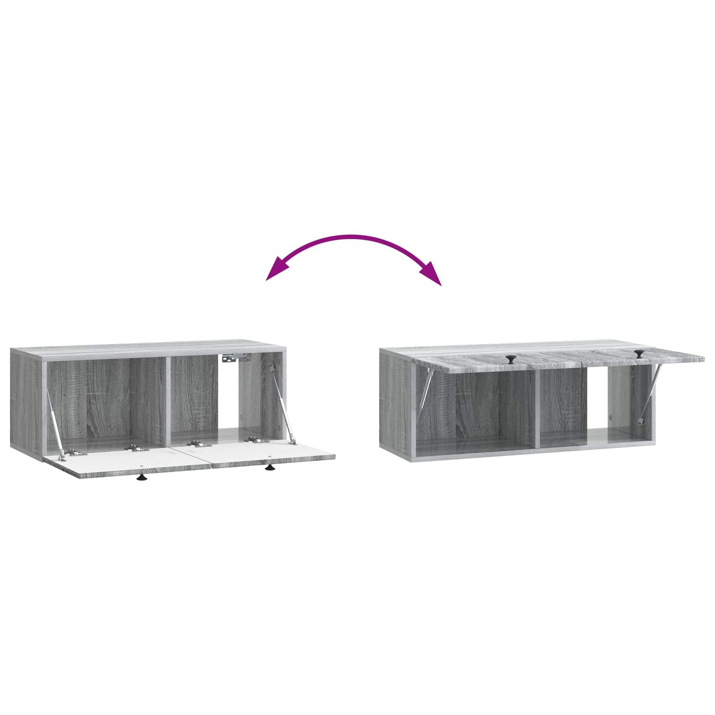 Fali TV szekrény Szürke Sonoma 78,5 x 31 x 30 cm Szerelt Fa